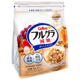 Calbee 卡樂比 Frugra 富果樂 減糖麥片 350g, 日本製造, 含膳食纖維+豆漿, 使用蜂蜜, 1包