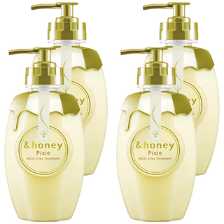 &honey pixie 蜂蜜飄逸柔潤潤髮乳2.0, 4瓶, 蜂蜜精華深層滋養髮絲, 440ml