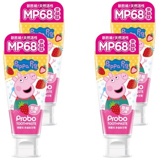 Probo 博寶兒 佩佩豬多益肽草莓口味牙膏, 80g, 4條