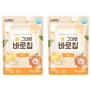 LUSOL 果乾 水梨, 15g 迷你包, 適合6個月以上嬰幼兒, 2包