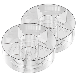 可旋轉化妝品收納盒, 透明, 2個