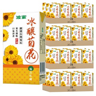 波蜜 冰釀菊花, 嚴選台灣菊花, 退火潤喉, 口氣清香, 24入, 300ml, 96入