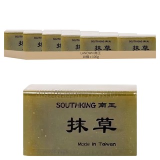 LANOWN 南王 抹草 沐浴皂，天然植物配方，深層潔淨，溫和不刺激，專為敏感肌設計，保持肌膚水潤透亮，台灣製造，100g, 10個