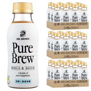 金車 MR.BROWN 伯朗咖啡 Pure Brew 醇香拿鐵, 72瓶, 350ml