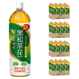 黑松茶花 無糖綠茶 12入, 減少體脂肪形成, 調節血脂, 1.23L, 48瓶