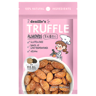 Denille's 黑松露杏仁果 70g/包, 低溫烘焙, 無麩質, 純素食, 天然健康零食, 1包