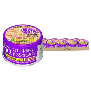 INABA CIAO 啾嚕 貓用 旨定罐, 鮭魚 + 雞肉 + 鮪魚 + 起司, 85g, 24罐