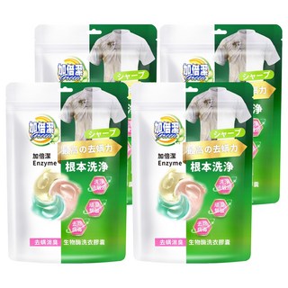 加倍潔 生物酶洗衣膠囊, 去汙消臭, 24顆, 4袋