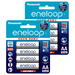 Panasonic eneloop 台灣公司貨 鎳氫充電電池3號 BK-3MCCE4BTW, 4顆, 2組