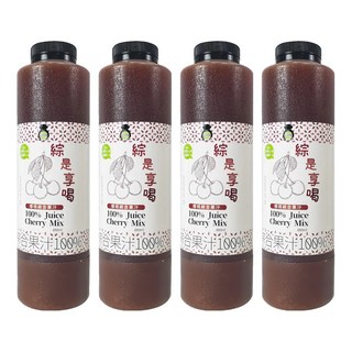 TAIWAN SWEET FARM 台灣好田 綜是享喝100%櫻桃綜合果汁, 880ml, 4瓶