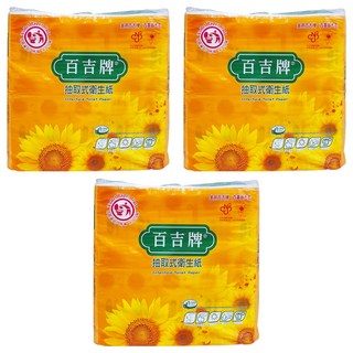 百吉牌 抽取式衛生紙, 100抽x10包, 100%原生紙漿, 台灣製造, 10包, 3袋