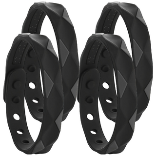 蕉蕉購物 防靜電負離子運動矽膠手環 黑色, 4個