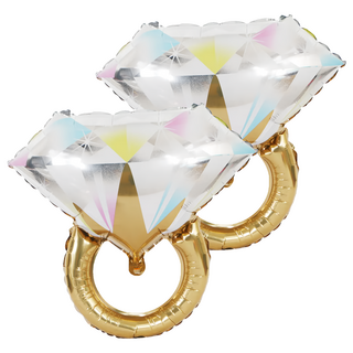 六分埔禮品 鑽戒氣球, 香檳金, 2個