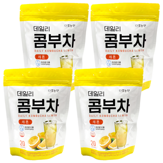 DaNongWon 康普茶 檸檬 韓國進口 含17種乳酸菌 清新檸檬風味 獨立包裝方便攜帶, 5g, 20條, 4袋