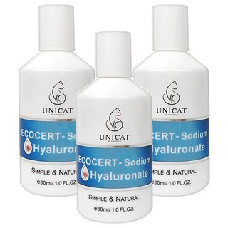 UNICAT 變臉貓 Ecocert 玻尿酸保濕原液 30ml 雙分子技術補水 保水 鎖水, 3瓶