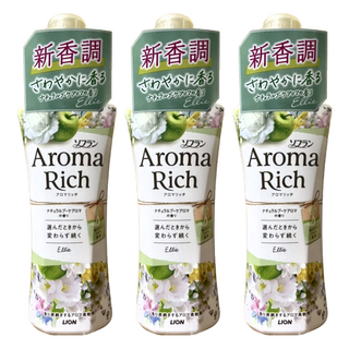 LION 獅王 Aroma Rich 衣物香氛柔軟精 青蘋茉莉香, 480ml, 3瓶
