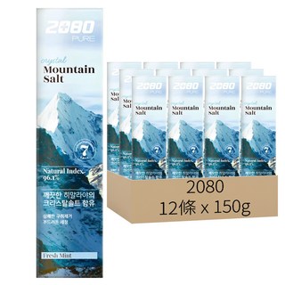 2080 喜馬拉雅山水晶岩鹽牙膏, 150g, 12條