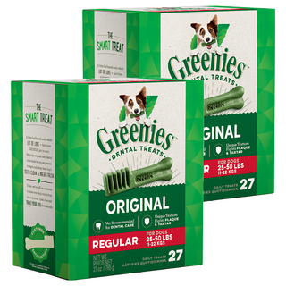Greenies 健綠 潔牙骨 11~22kg 中型犬專用, 原味, 27oz, 2盒