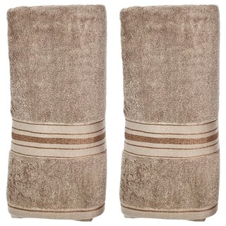 加厚純棉浴巾, 450G, 卡其色, 2條