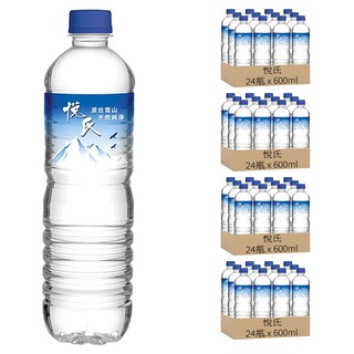 悅氏 礦泉水, 源自雪山 天然純淨, 600ml, 96瓶