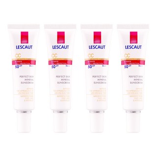 LESCAUT 礦采無瑕防曬隔離霜SPF50 高防曬 修飾膚色 隔離髒污, 30ml, 4入