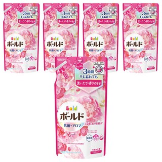 Bold 日本原裝進口 超濃縮衣物芳香洗衣精補充包 花束香, 400g, 5包