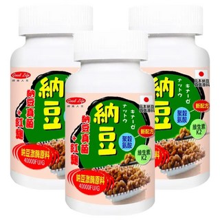 good Life 得意人生 升級版納豆紅麴膠囊, 60顆, 430mg, 3罐