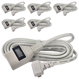 Mayka 明家 1插1開關中繼線 AC 125V 15A MAX 1650W, 3m, 白色, 6條