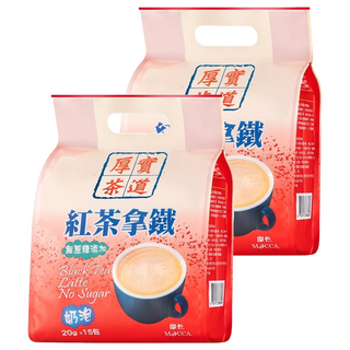 MOCCA 摩卡 紅茶拿鐵 無糖, 20g, 15包, 2袋
