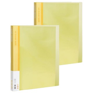 Lan CHYn 連勤牌文具 PP果凍色系40頁 LC-40JL A4資料冊, 黃色, 2本