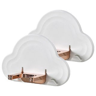 吹風機摺疊收納置物架 2個 白色 免打孔浴室吹風機架