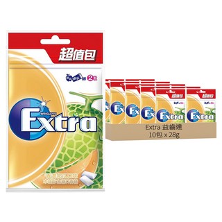 Extra 益齒達 潔淨無糖口香糖 香濃密瓜口味, 28g, 10包