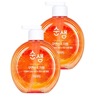 Soonsaem 檸檬酸x葡萄柚 蔬果碗盤洗潔精, 500ml, 2瓶