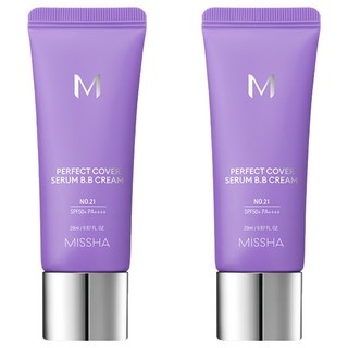 MISSHA 完美遮瑕BB霜 No.21白皙色 20ml SPF50 PA+++ 台灣公司貨, 2條