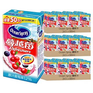 Ocean Spray 優鮮沛 蔓越莓綜合果汁 增量50cc, 300ml, 72入