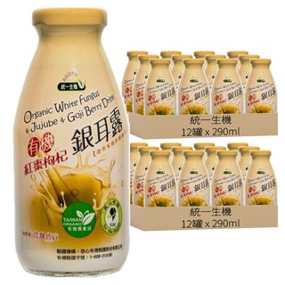 [箱裝]統一生機 有機紅棗枸杞銀耳露, 290ml, 24罐