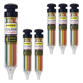 HIGHTIDE 8色轉盤式自動色鉛筆, FT058-NAVY, 藍色, 6支