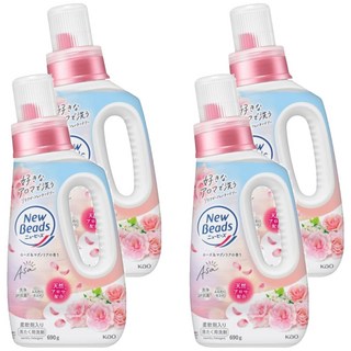 Kao 花王 New Beads 植萃香氛洗衣精 玫瑰 + 木蘭 粉色, 4個, 690g