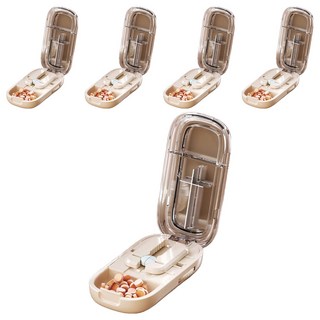 KANDO 感動 日式1/2 + 1/4切藥片器 e.chu-1214 奶油色, 5個