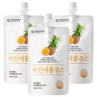 YEONDOOFARM 鳳梨汁, 100ml, 3個