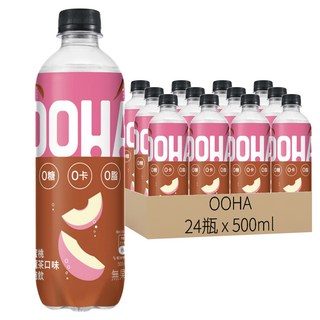 OOHA 氣泡飲 水蜜桃烏龍茶, 500ml, 24瓶