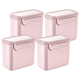 ankou 安扣生活 便攜式奶粉盒 附湯匙刮平片 350ml, 4個, 單件