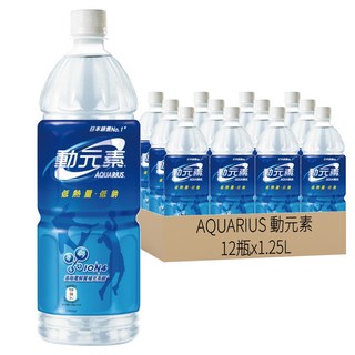 AQUARIUS 動元素 運動飲料, 1.25L, 12瓶