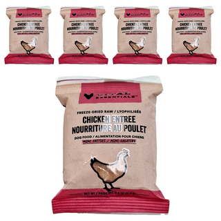 VITAL ESSENTIALS 凍乾鮮肉犬用生食餐 雞肉方塊排 - 雞肉口味, 11.3g, 5包