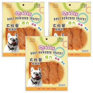 Qt baby 大肚量 蜜汁雞胸片 犬用 活力 健康 美味, 雞肉, 320g, 3包