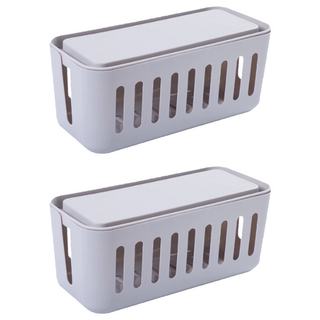 Joeki 電線收納盒 PP材質, 灰色, 2個