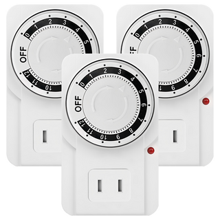AHOYE 12小時定時插座 款式隨機 10cm - 居家智能定時好幫手, 3個