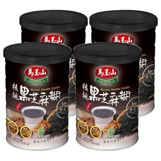 馬玉山 核桃黑芝麻糊 全素食 高纖 高鈣 高鐵 無增稠劑和人工香料 台灣製造, 450g, 1入, 4罐