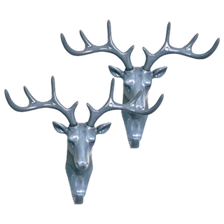 KM 生活 北歐風格鹿角掛勾 ABS樹脂材質 承重3KG, 北歐灰, 2個