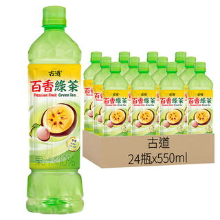 古道百香綠茶, 果汁含量低於10%, 熱帶風味, 550ml, 24瓶